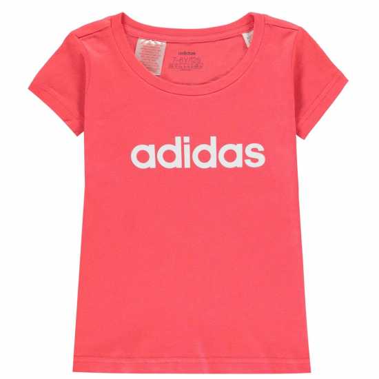 Sale Adidas Girls Essentials Linear T-Shirt Pink Детски тениски и фланелки