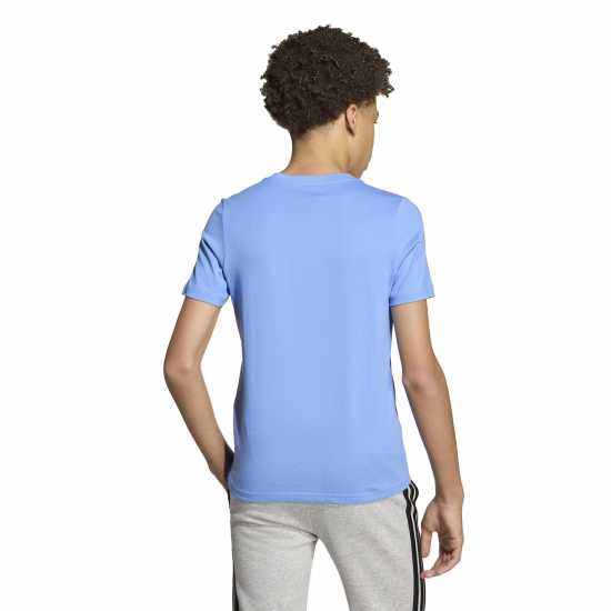 Sale Adidas Girls Essentials Linear T-Shirt Blue/White Детски тениски и фланелки