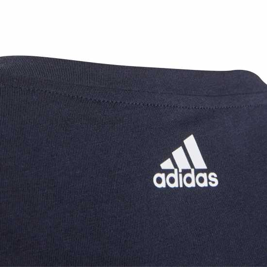 Adidas Girls Essentials Linear T-Shirt Nvy/Wht Linear - Детски тениски и фланелки