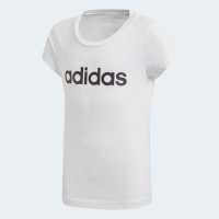 Sale Adidas Girls Essentials Linear T-Shirt Wht/Blk Linear Детски тениски и фланелки