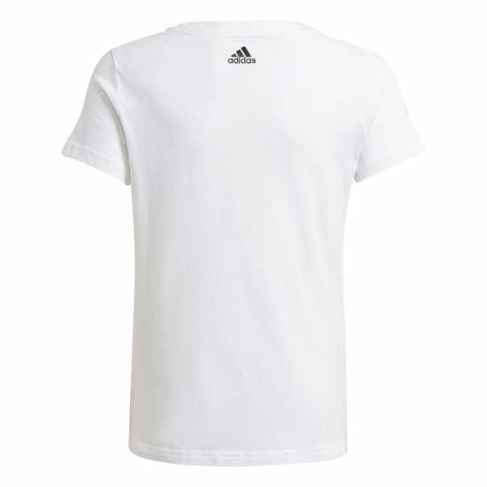 Adidas Girls Essentials Linear T-Shirt Wht/Blk Linear Детски тениски и фланелки