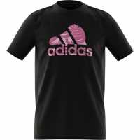 Sale Adidas Girls Essentials Linear T-Shirt Blk/Pnk Nature Детски тениски и фланелки
