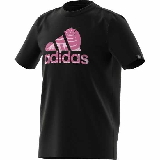 Adidas Girls Essentials Linear T-Shirt Blk/Pnk Nature Детски тениски и фланелки