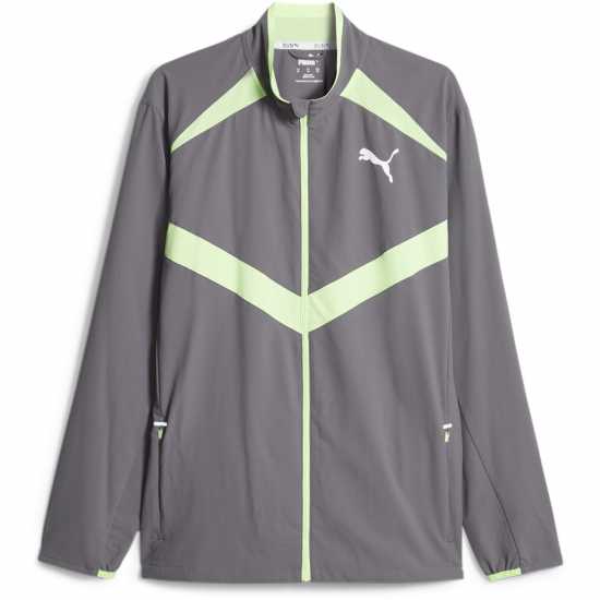 Puma Men's Run Ultraweave Performance Training Jacket Сиво/Зелено Дрехи за фитнес