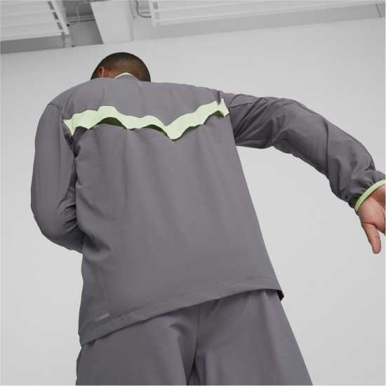 Puma Men's Run Ultraweave Performance Training Jacket Сиво/Зелено Дрехи за фитнес