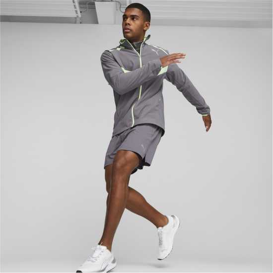 Puma Men's Run Ultraweave Performance Training Jacket Сиво/Зелено Дрехи за фитнес