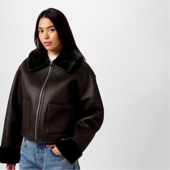 Jack Wills Reverse Shearling Jacket Хаки Дамски якета и палта