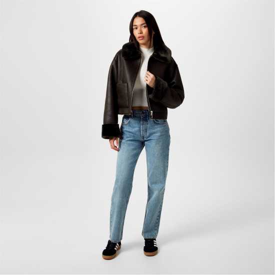 Jack Wills Reverse Shearling Jacket Хаки Дамски якета и палта