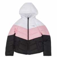 Usa Pro Яке Момичета Colour Block Puffer Jacket Junior Girls  Детски якета и палта