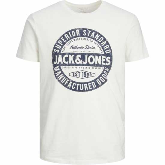 Jack And Jones Jeans Short Sleeve T-Shirt Cloud Dancer Мъжки ризи