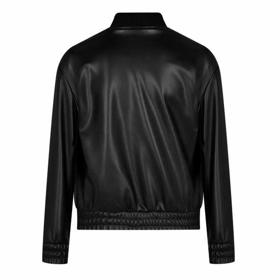 Biba Пилотско Яке Kids' Faux Leather Long Sleeve Oversized Fit Bomber Jacket  