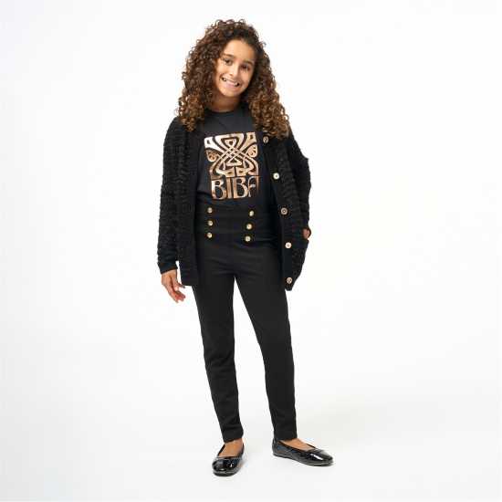Детски клинове Biba Junior Girls Ponte Legging Черно Biba Junior Girls Ponte Legging Черно Детски клинове