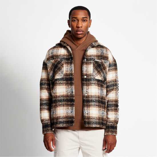 Chrysl Boxy Check Shacket  