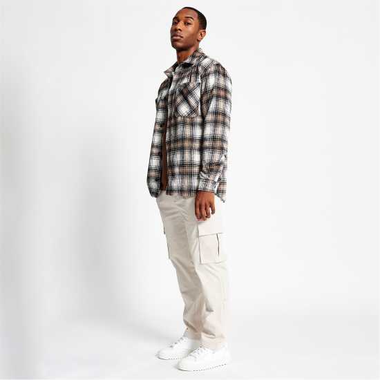 Фланелена Риза Madison Barclay Wall St Flannel Shirt Светло кафяво Мъжки грейки