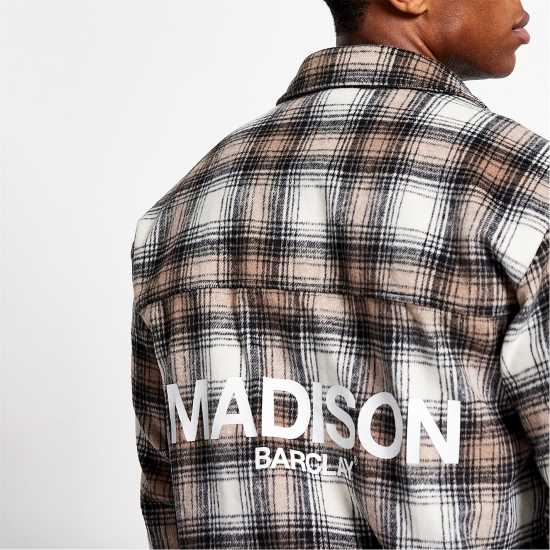 Фланелена Риза Madison Barclay Wall St Flannel Shirt Светло кафяво Мъжки грейки