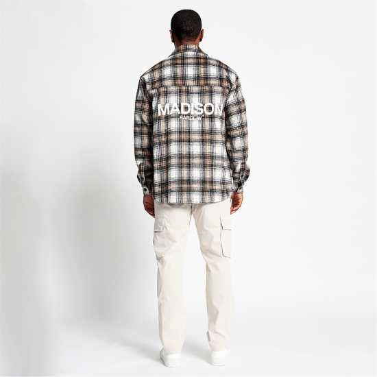 Фланелена Риза Madison Barclay Wall St Flannel Shirt Светло кафяво Мъжки грейки