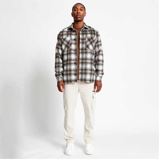 Фланелена Риза Madison Barclay Wall St Flannel Shirt Светло кафяво Мъжки грейки