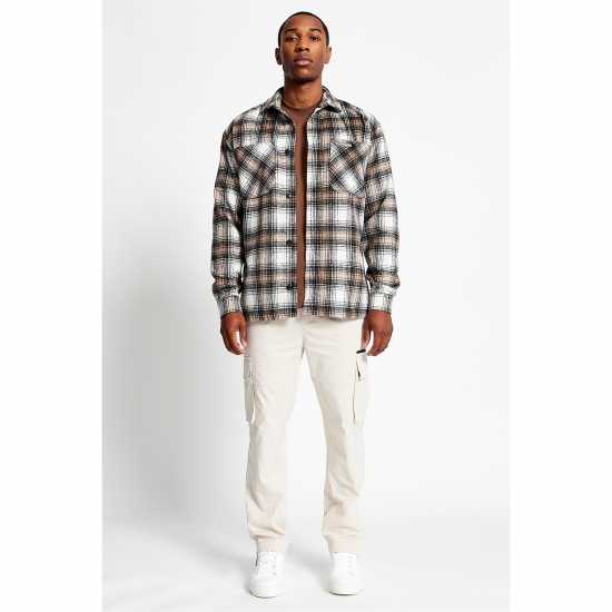 Фланелена Риза Madison Barclay Wall St Flannel Shirt Светло кафяво Мъжки грейки