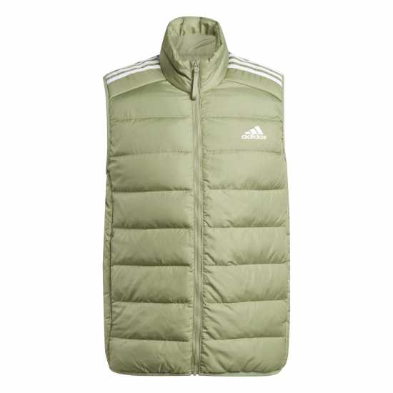 Adidas Essentials 3-Stripes Light Down Vest Зелен палатка Мъжки якета и палта