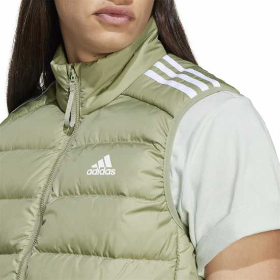 Adidas Essentials 3-Stripes Light Down Vest Зелен палатка Мъжки якета и палта