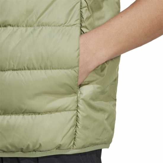 Adidas Essentials 3-Stripes Light Down Vest Зелен палатка Мъжки якета и палта