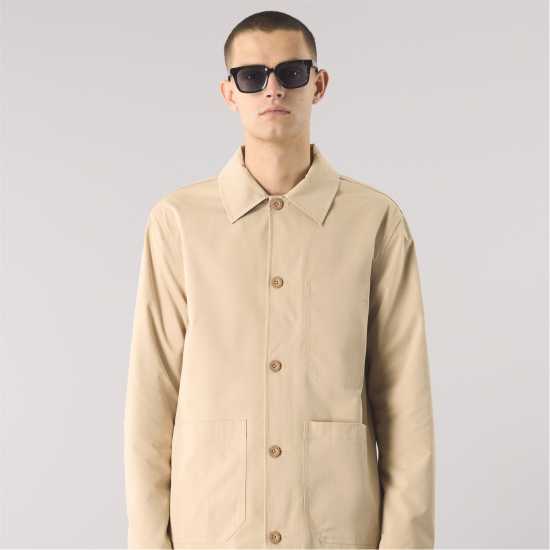 Мъжки якета и палта Pretty Green Didsbury Overshirt Пясък Pretty Green Didsbury Overshirt Пясък Мъжки якета и палта