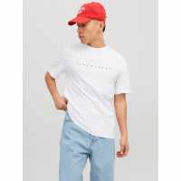 Jack And Jones Estar Relaxed Fit Short Sleeve T-Shirt White Мъжки ризи