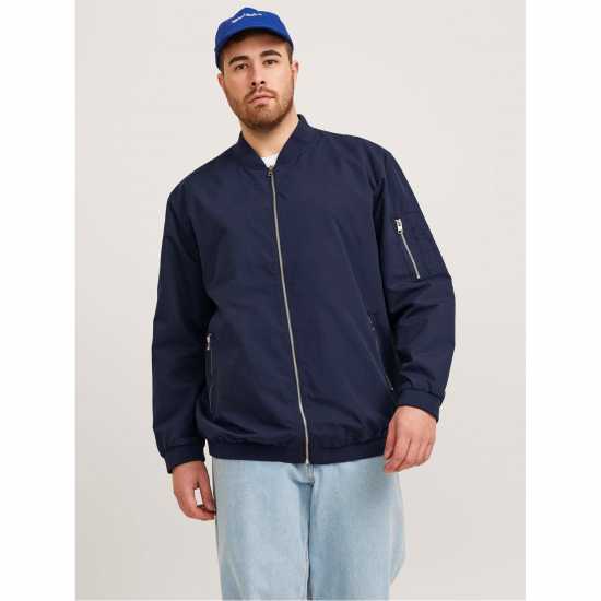 Jack And Jones Мъжко Яке Бомбър Rush Bomber Jacket Mens Plus Size Нави блейзър Jack And Jones Мъжко Яке Бомбър Rush Bomber Jacket Mens Plus Size Нави блейзър