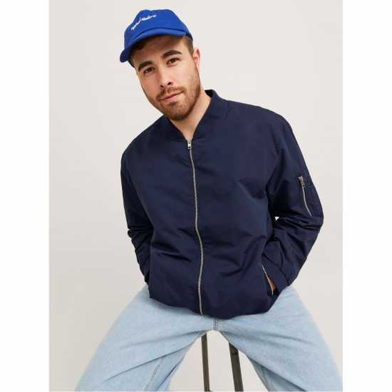 Jack And Jones Мъжко Яке Бомбър Rush Bomber Jacket Mens Plus Size Нави блейзър Jack And Jones Мъжко Яке Бомбър Rush Bomber Jacket Mens Plus Size Нави блейзър