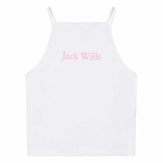 Jack Wills Junior Embroidered Vests Bright White Детски потници