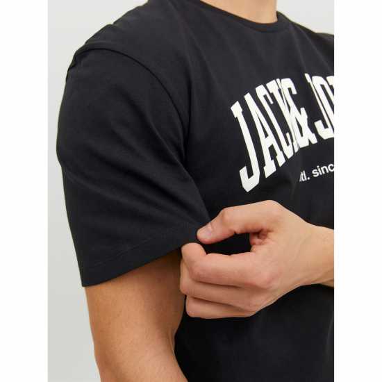 Jack And Jones Josh Short Sleeve Crew Neck T-Shirt Black Мъжки ризи