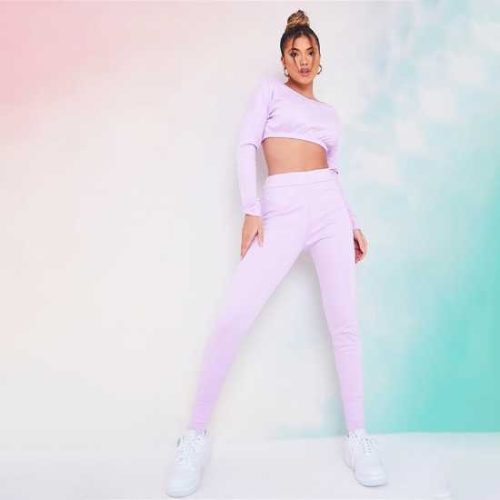 V Neck Crop Top And Joggers Loungewear Set  