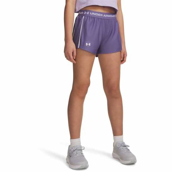 Under Armour Шорти За Момичета Ua Play Up Shorts Girls' Purple/White 