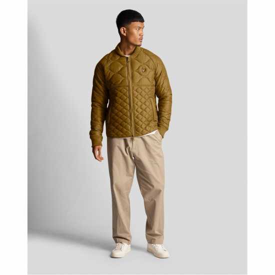 Lyle And Scott Ватирано Пилотско Яке Men's Quilted Bomber Jacket Ранкин Олива Lyle And Scott Ватирано Пилотско Яке Men's Quilted Bomber Jacket Ранкин Олива