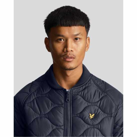 Lyle And Scott Ватирано Пилотско Яке Men's Quilted Bomber Jacket Тъмно морско синьо 