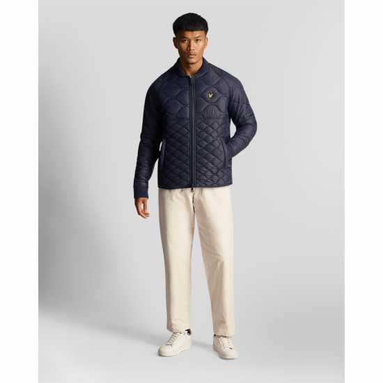 Lyle And Scott Ватирано Пилотско Яке Men's Quilted Bomber Jacket Тъмно морско синьо 