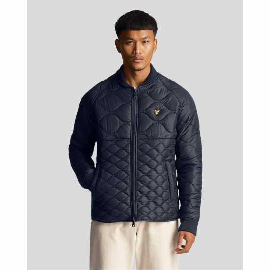 Lyle And Scott Ватирано Пилотско Яке Men's Quilted Bomber Jacket Тъмно морско синьо 