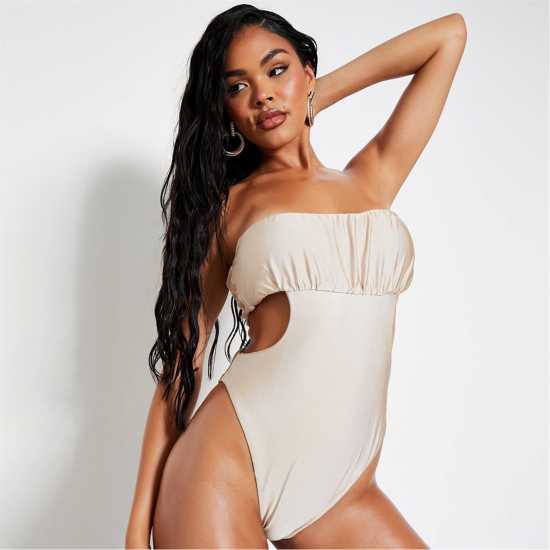 Ruched Bust Cut Out Swimsuit  - Дамски бански