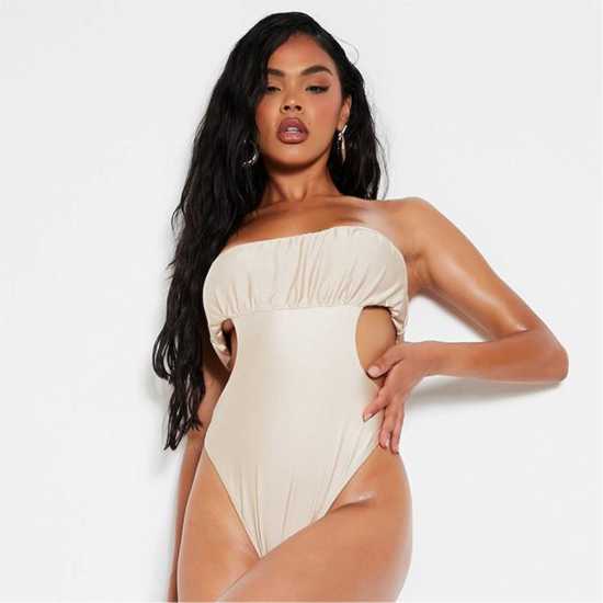 Ruched Bust Cut Out Swimsuit  - Дамски бански