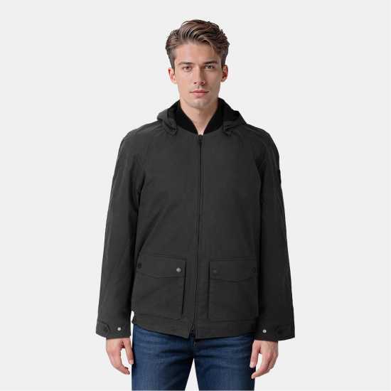 Lyle And Scott Пилотско Яке Men's Wax Bomber Jacket Jet Black 