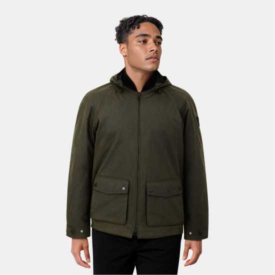 Lyle And Scott Пилотско Яке Men's Wax Bomber Jacket Олива Сива Lyle And Scott Пилотско Яке Men's Wax Bomber Jacket Олива Сива