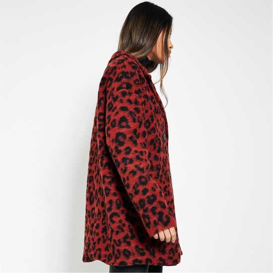 Leopard Print Formal Button Up Coat  Дамски якета и палта