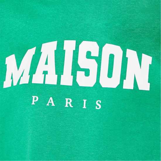 Maison Graphic Slogan Oversized Sweatshirt  Дамски суичъри и блузи с качулки