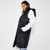 Onion Quilted Drawstring Waist Hooded Gilet