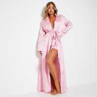 I Saw It First Satin Maxi Night Robe Pink Дамски пижами