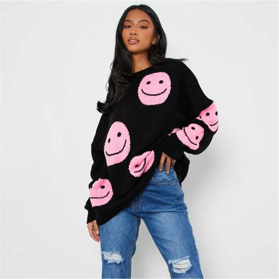 Плетен Пуловер Petite Smiley Face Knit Jumper  Дамски пуловери и жилетки