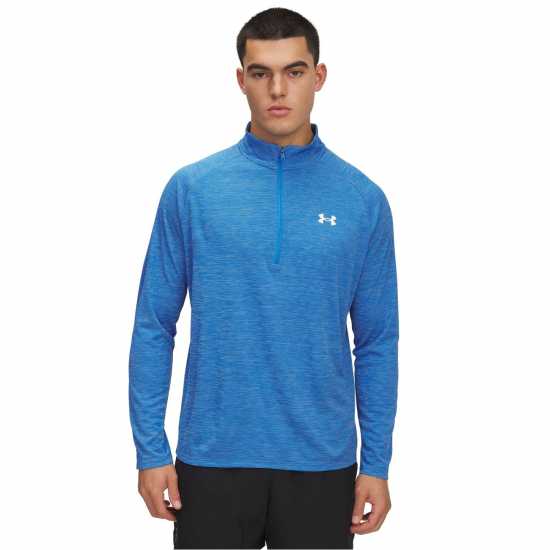 Under Armour Tech™ ½ Zip Long Sleeve Mens Blue Atlantis Мъжки тениски и фланелки