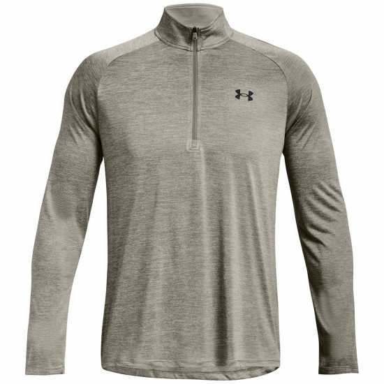 Under Armour Мъжко Горнище Полу-Цип Tech Half Zip Top Mens Green Мъжки тениски и фланелки