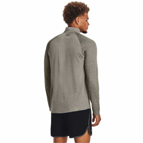 Under Armour Мъжко Горнище Полу-Цип Tech Half Zip Top Mens Green Мъжки тениски и фланелки