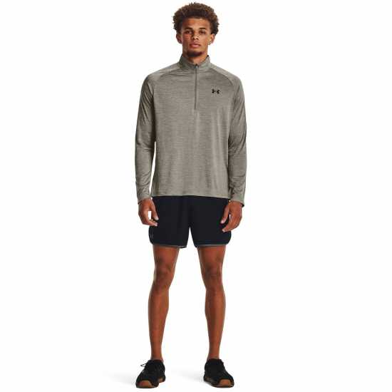 Under Armour Мъжко Горнище Полу-Цип Tech Half Zip Top Mens Green Мъжки тениски и фланелки